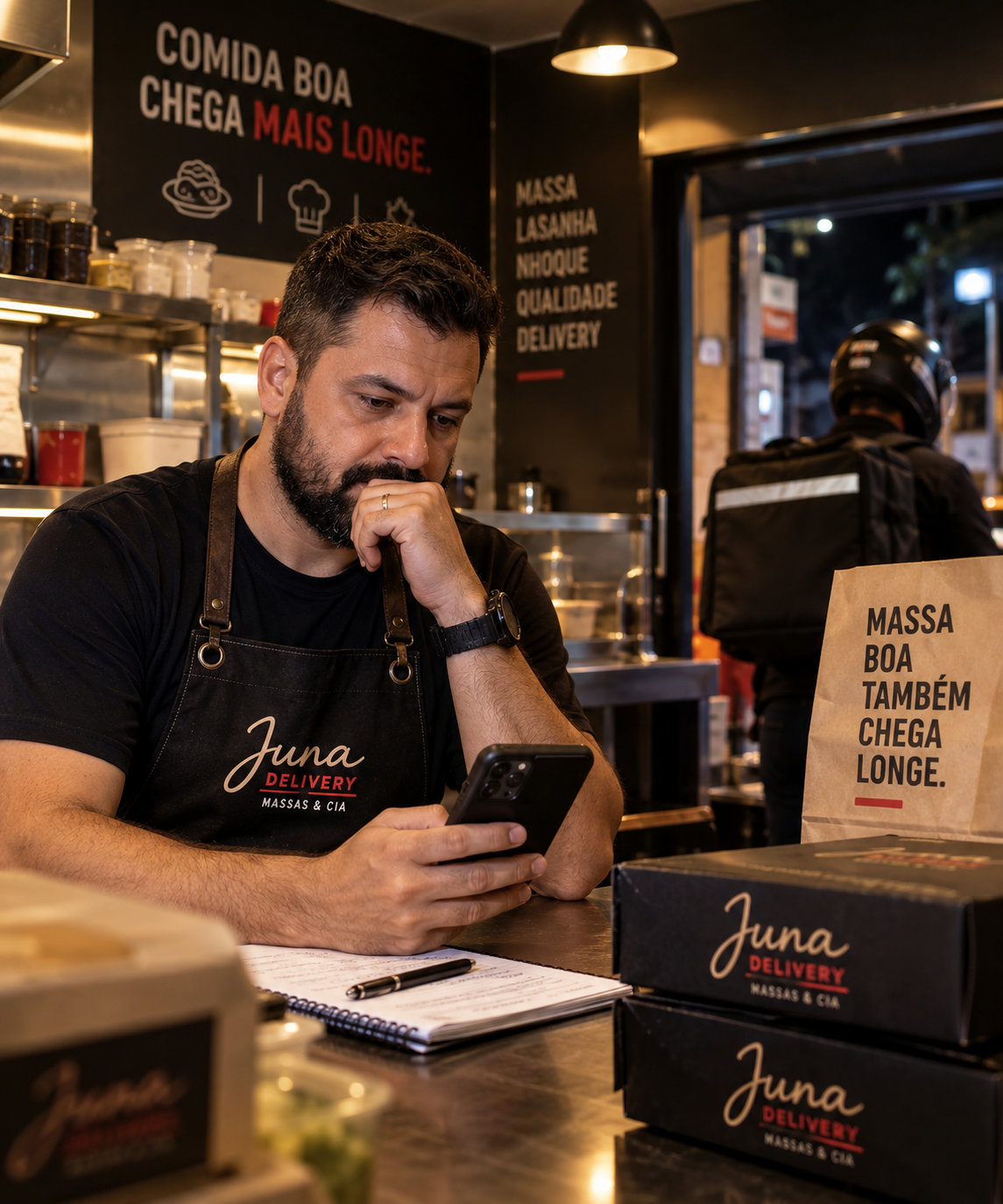 Junior na operação real da Juna Delivery